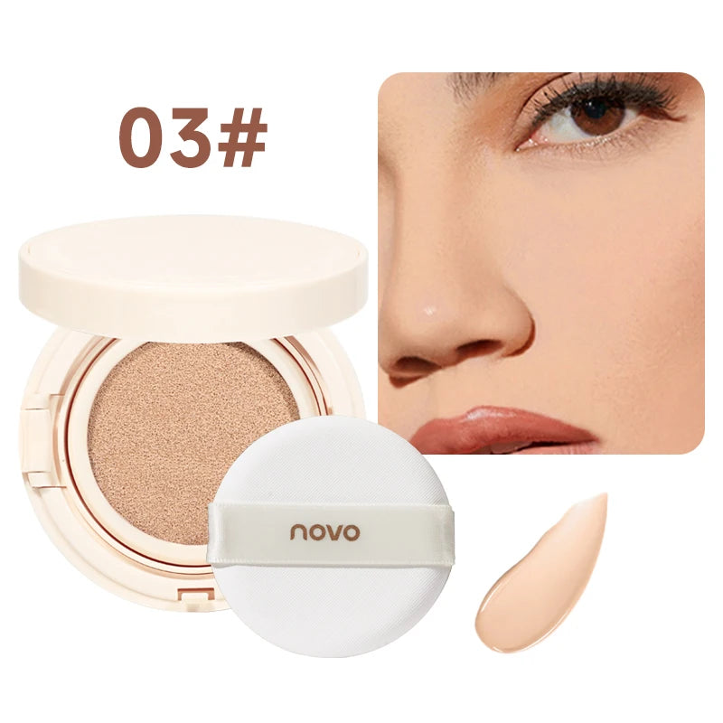 NOVO BB & CC Cream Air Cushion – Oil-Control, Waterproof & Long-Lasting Pore Coverage (13g)