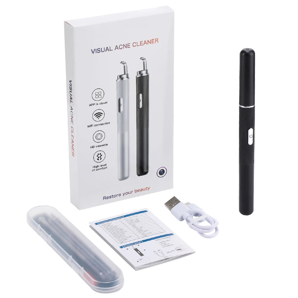 Hailicare Visual Blackhead Remover – 50x HD Camera, Wi-Fi App & LED Light | Acne Pore Cleaner Kit