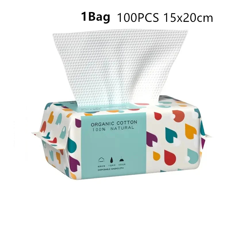 Non-Woven Disposable Face Towels – Thick Soft Washcloths for Makeup Removal & Skin Care, 100 Count (15x20cm)