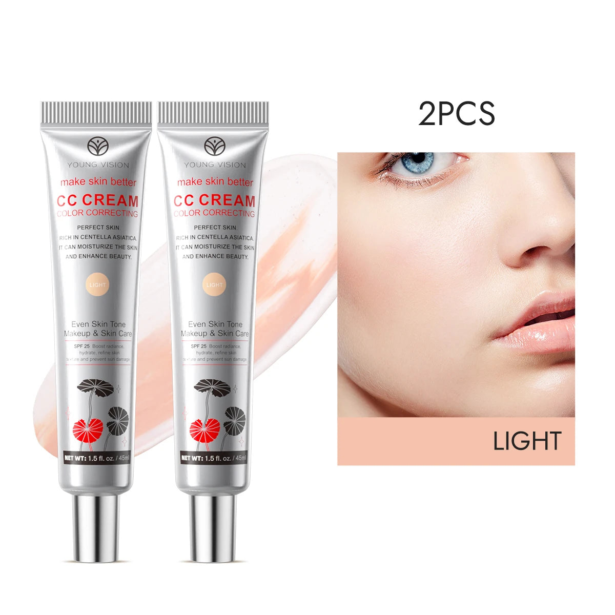 YOUNG VISION Centella Asiatica CC Cream – Brightening, Concealing & Skin Repairing (45ml)
