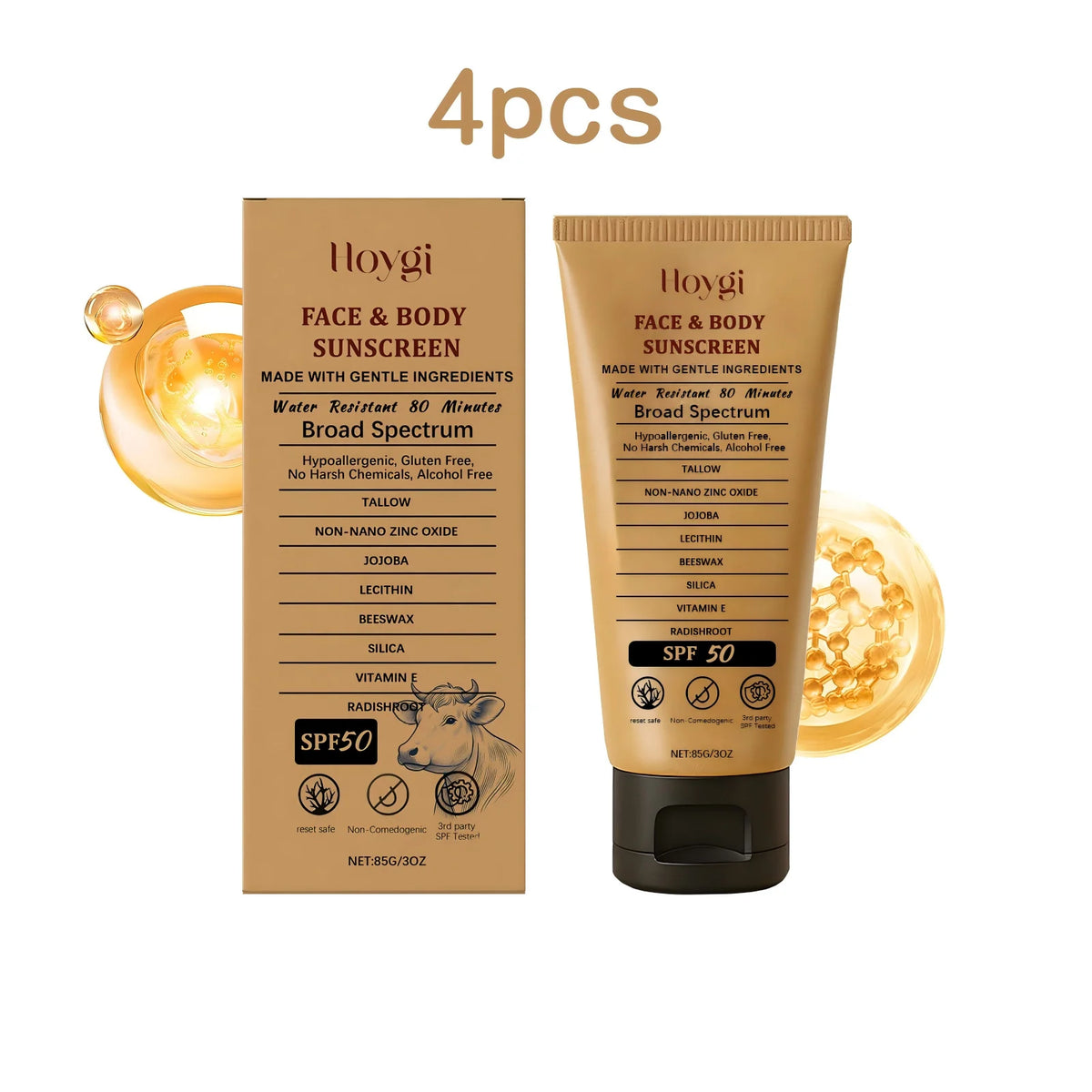 Hoygi Beef Tallow Sunscreen Cream SPF50 – Nourishing Face & Body Sun Protection | Buyer's Choice