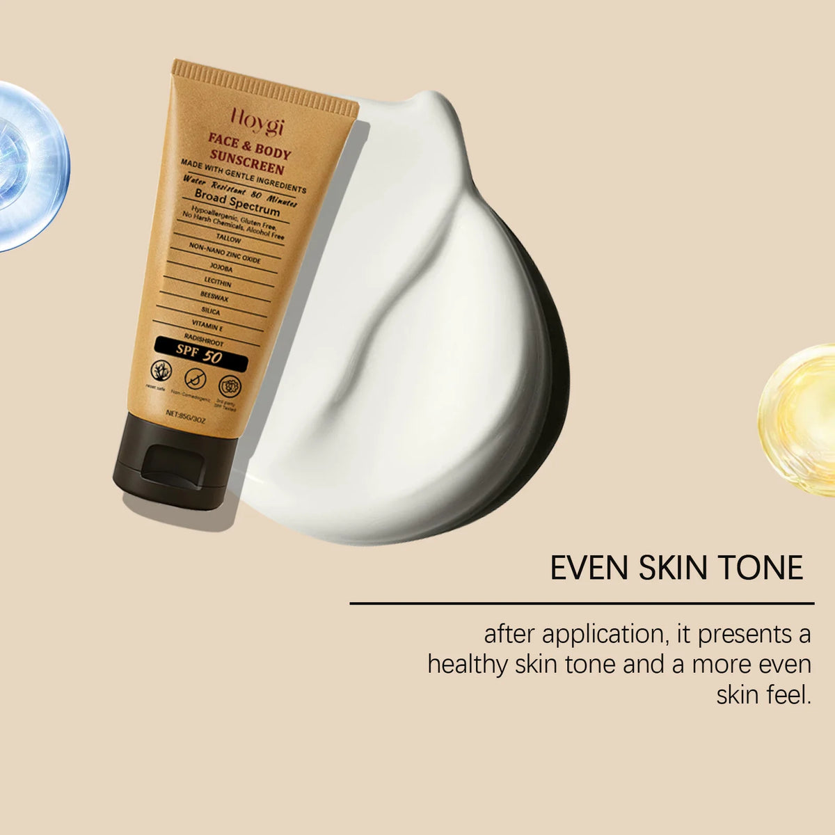Hoygi Beef Tallow Sunscreen Cream SPF50 – Nourishing Face & Body Sun Protection | Buyer's Choice