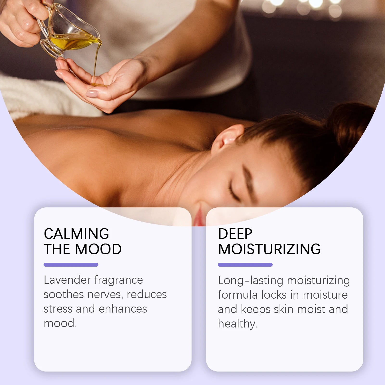 100ML Lavender Essence Oil Deep Moisturizing Body Massage Soothing Discomfort Enhance Skin Elasticity Reduce Soreness Body Oil