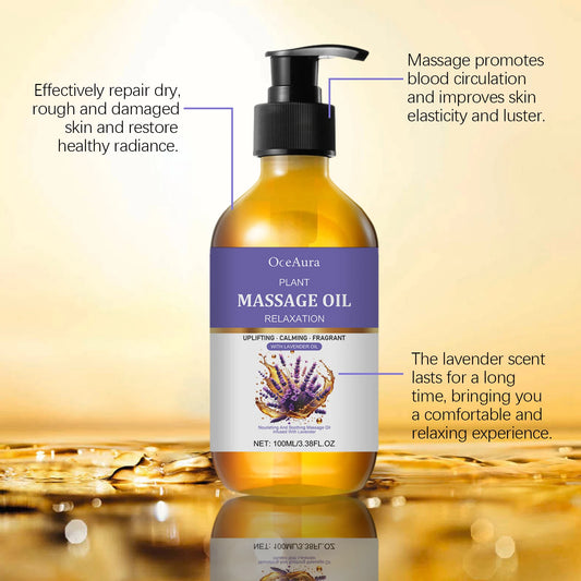 100ML Lavender Essence Oil Deep Moisturizing Body Massage Soothing Discomfort Enhance Skin Elasticity Reduce Soreness Body Oil