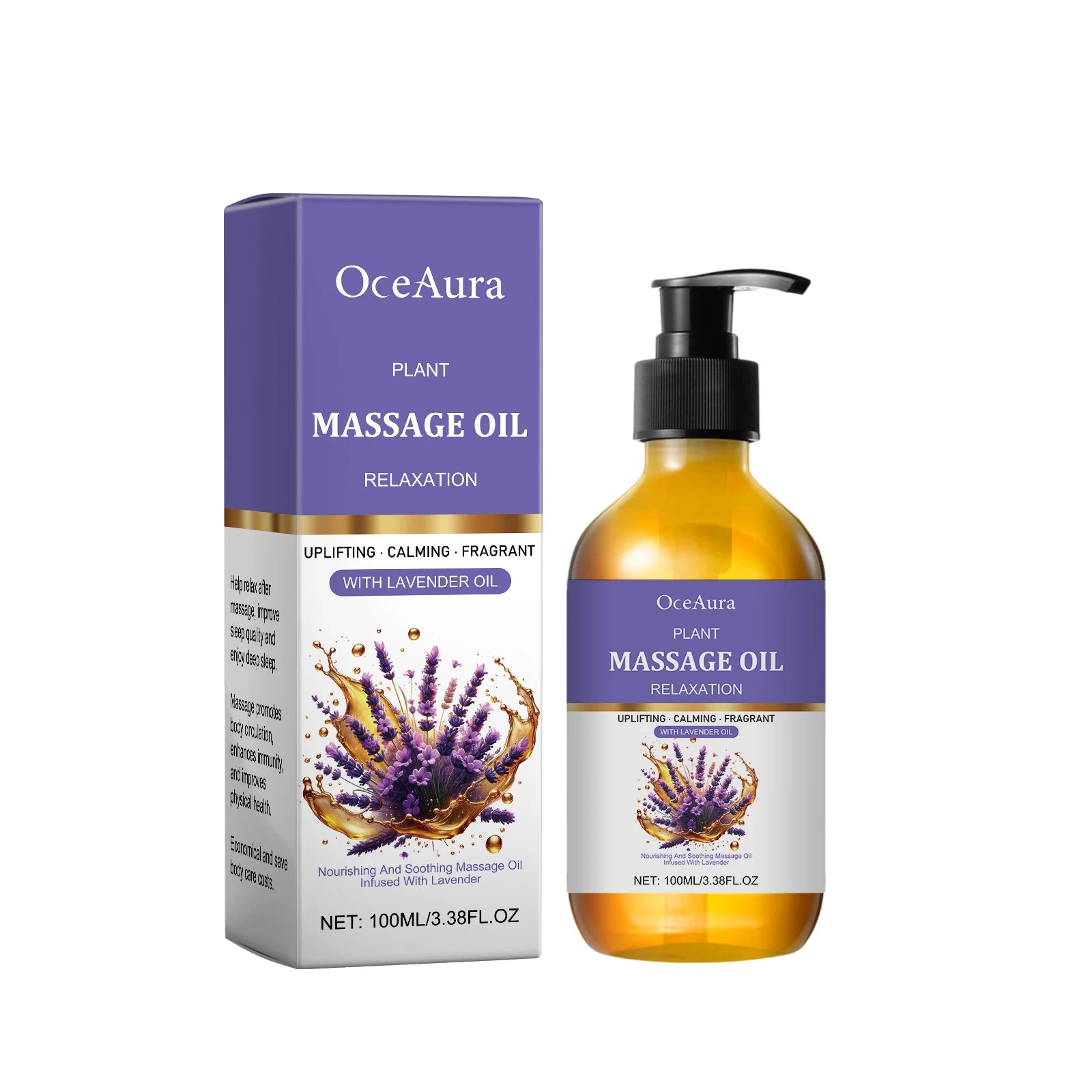 100ML Lavender Essence Oil Deep Moisturizing Body Massage Soothing Discomfort Enhance Skin Elasticity Reduce Soreness Body Oil