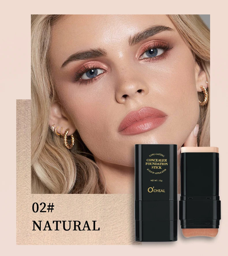 O'CHEAL 2-in-1 Concealer & Foundation Contour Stick – Matte, Waterproof & Buildable Coverage (15g)
