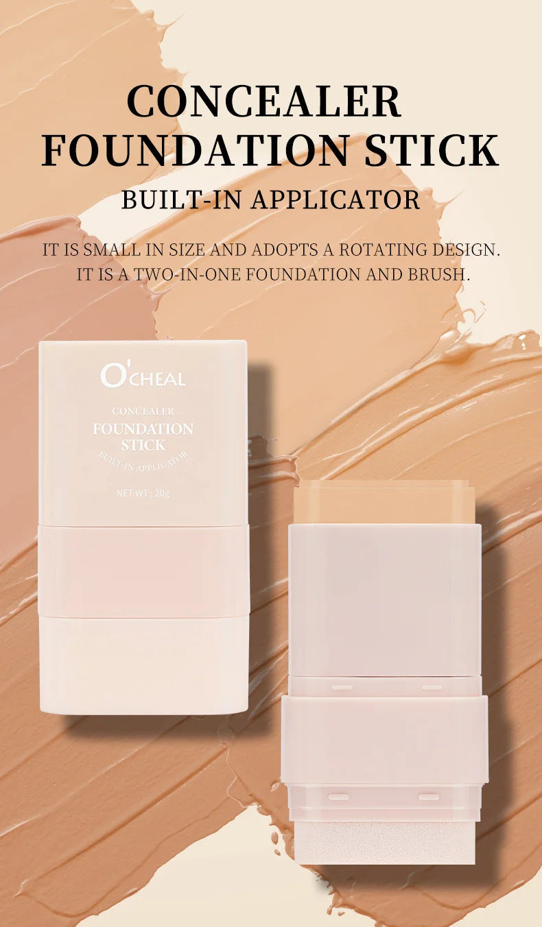 O'CHEAL 2-in-1 Concealer & Foundation Contour Stick – Matte, Waterproof & Buildable Coverage (15g)