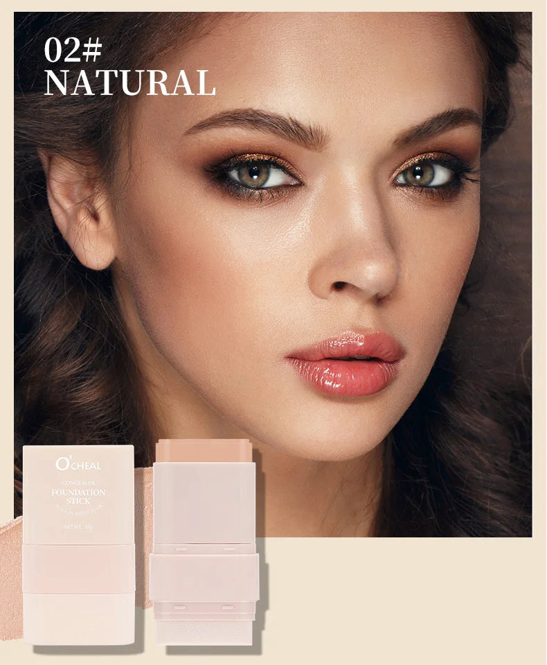 O'CHEAL 2-in-1 Concealer & Foundation Contour Stick – Matte, Waterproof & Buildable Coverage (15g)