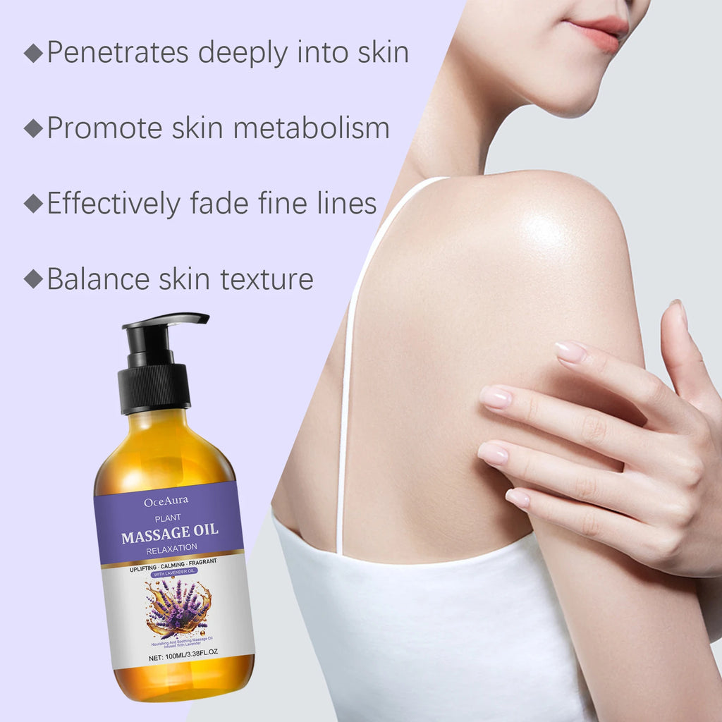 100ML Lavender Essence Oil Deep Moisturizing Body Massage Soothing Discomfort Enhance Skin Elasticity Reduce Soreness Body Oil