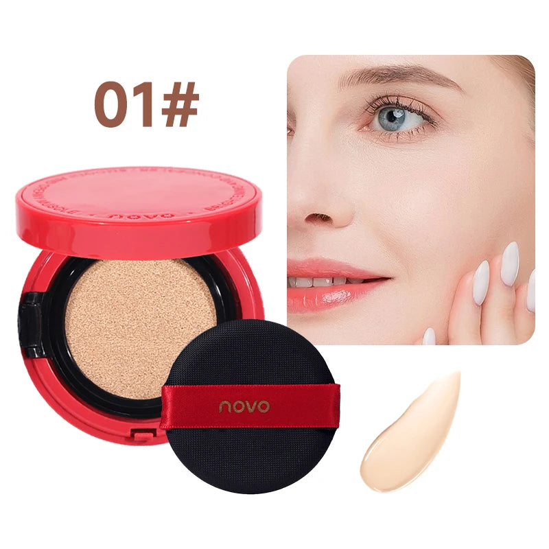 NOVO BB & CC Cream Air Cushion – Oil-Control, Waterproof & Long-Lasting Pore Coverage (13g)