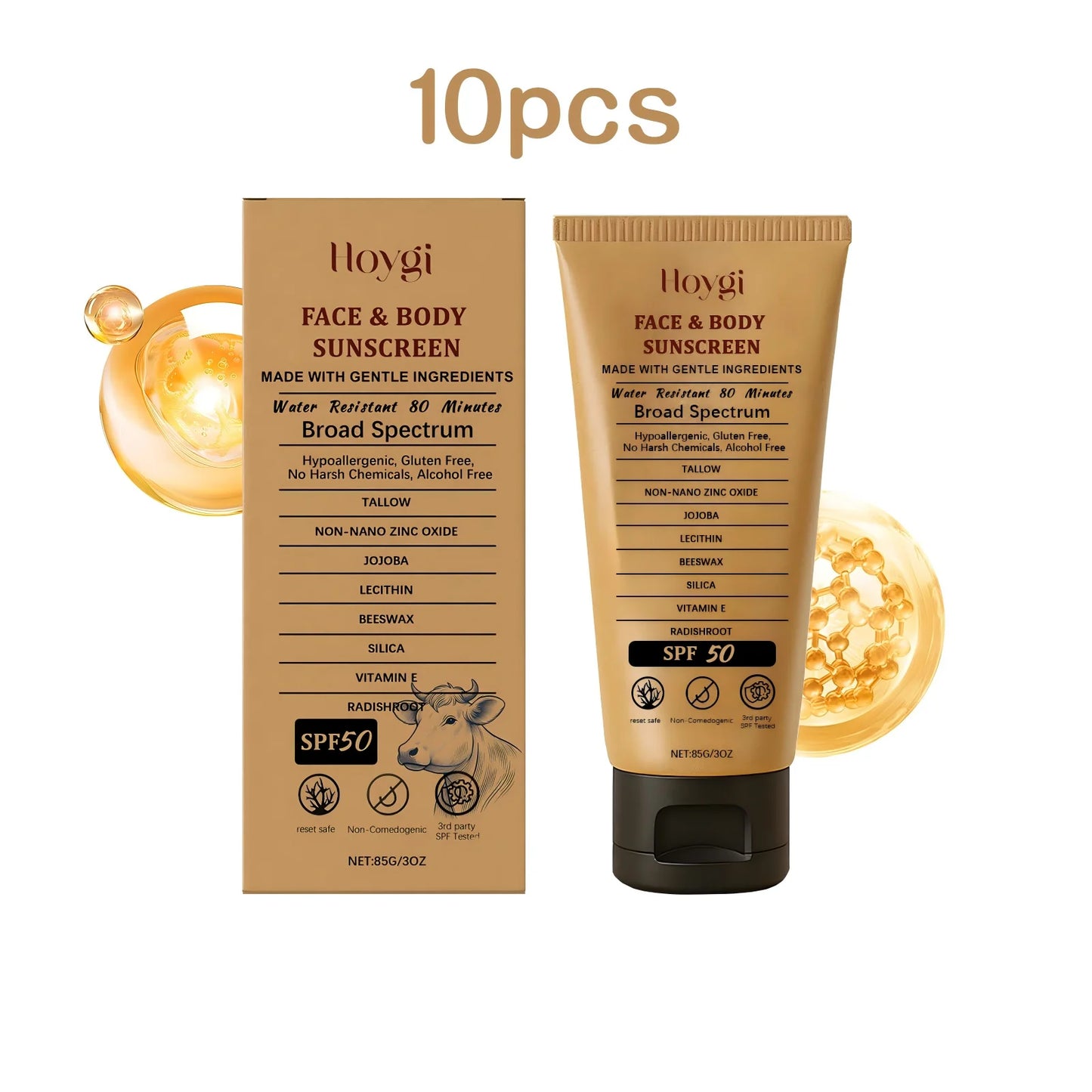 Hoygi Beef Tallow Sunscreen Cream SPF50 – Nourishing Face & Body Sun Protection | Buyer's Choice