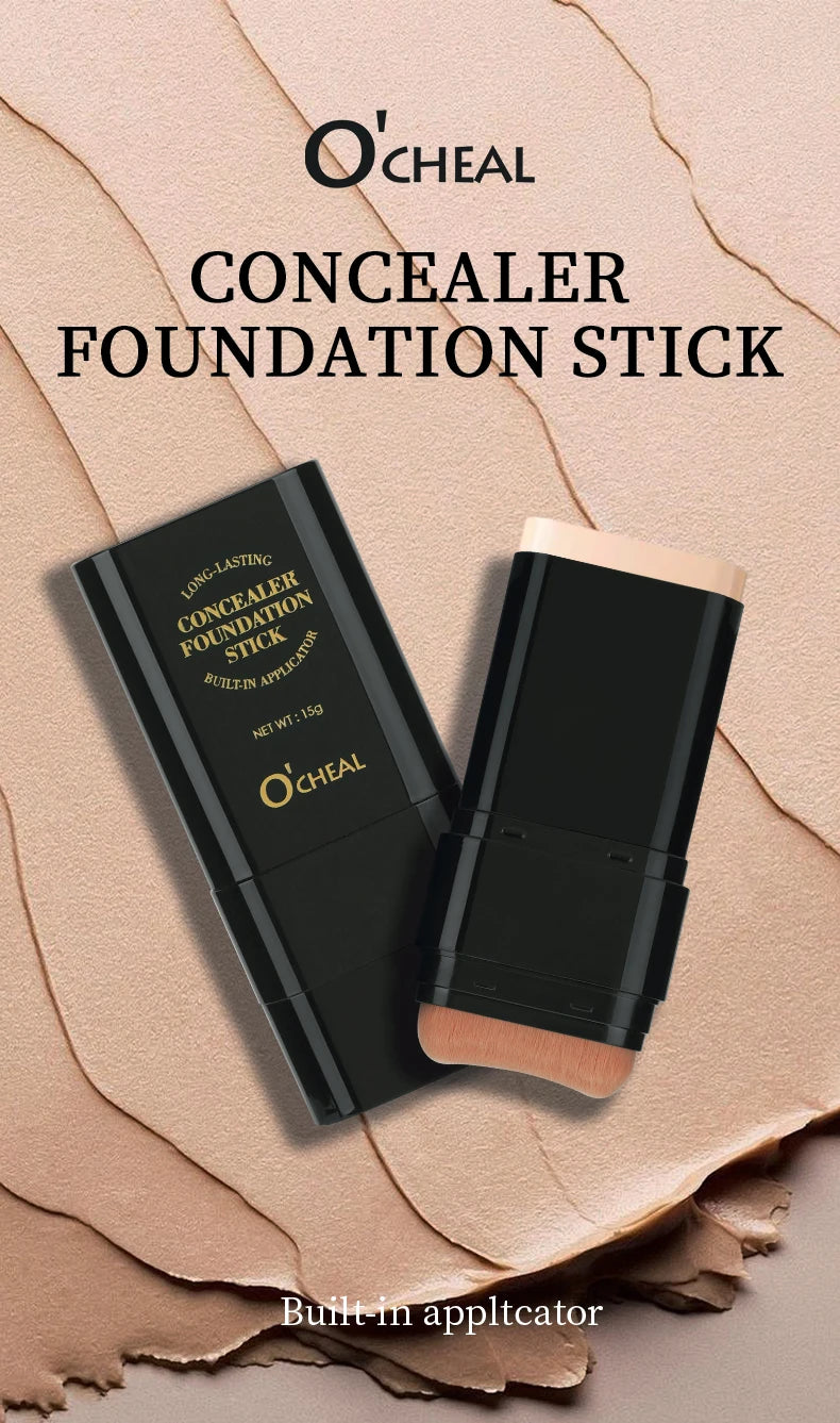 O'CHEAL 2-in-1 Concealer & Foundation Contour Stick – Matte, Waterproof & Buildable Coverage (15g)