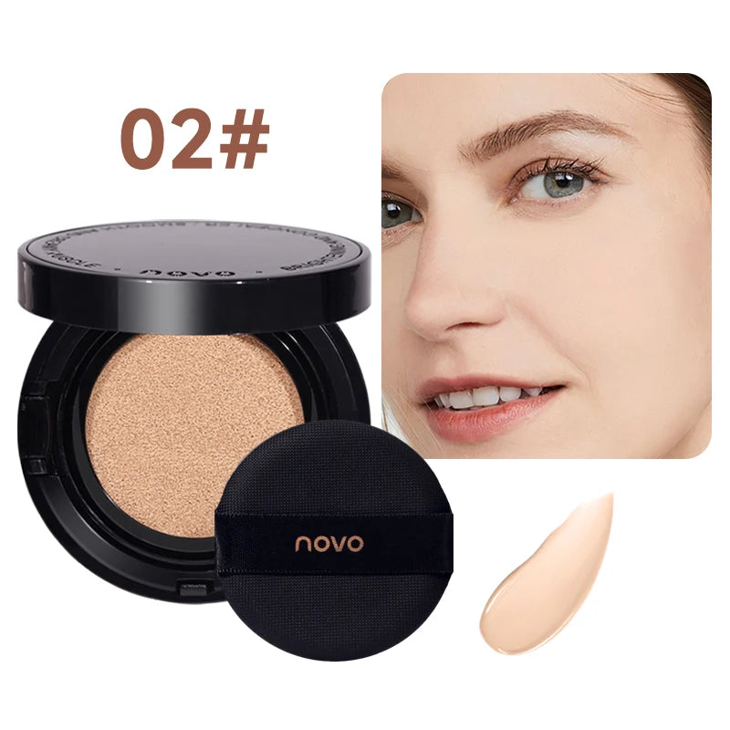 NOVO BB & CC Cream Air Cushion – Oil-Control, Waterproof & Long-Lasting Pore Coverage (13g)