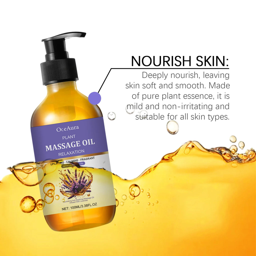 100ML Lavender Essence Oil Deep Moisturizing Body Massage Soothing Discomfort Enhance Skin Elasticity Reduce Soreness Body Oil