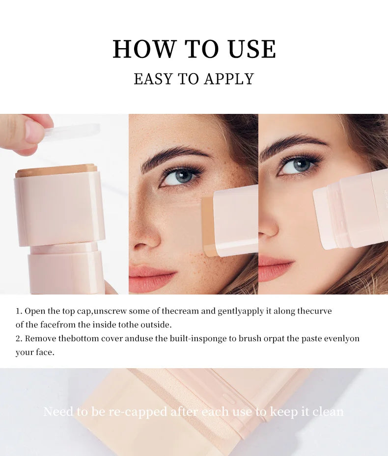O'CHEAL 2-in-1 Concealer & Foundation Contour Stick – Matte, Waterproof & Buildable Coverage (15g)