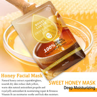 AILKE Brightening Hydrating Facial Mask – Vitamin C, Hyaluronic Acid & Collagen | Anti-Aging 10pcs