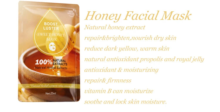 AILKE Brightening Hydrating Facial Mask – Vitamin C, Hyaluronic Acid & Collagen | Anti-Aging 10pcs