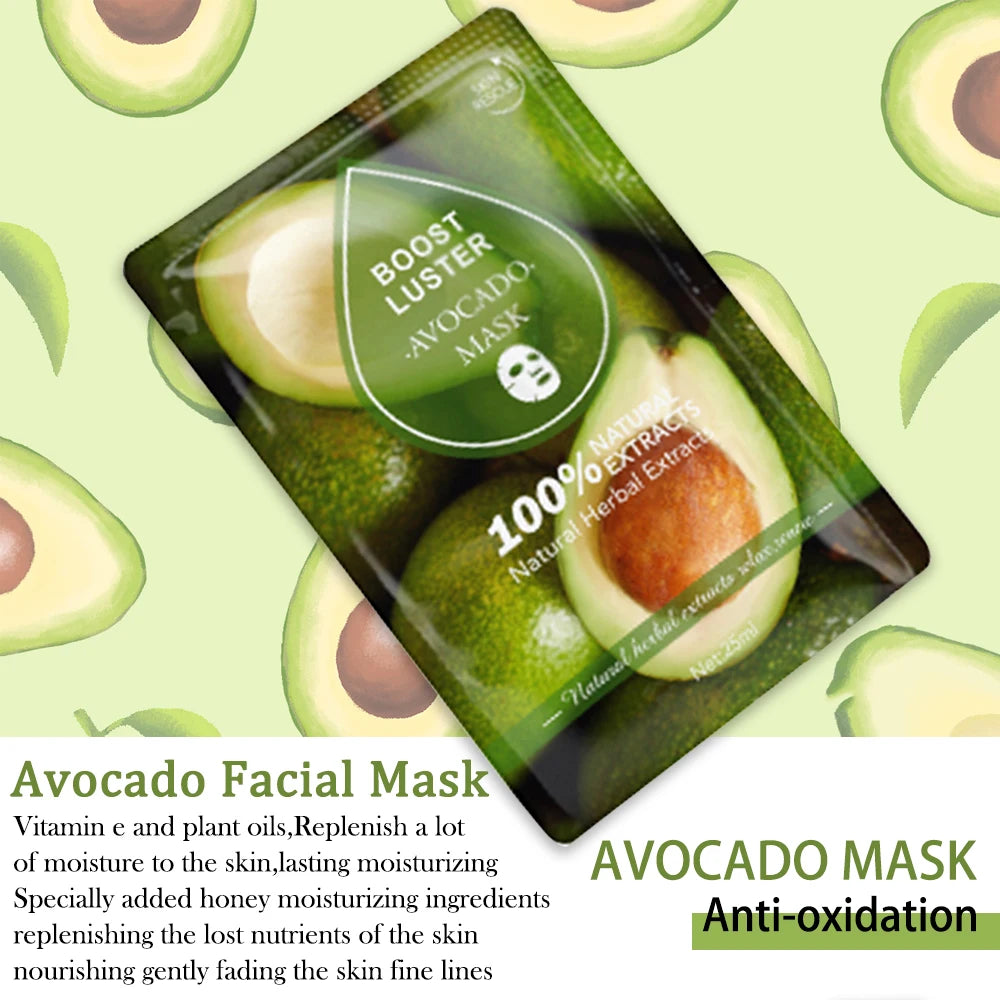 AILKE Brightening Hydrating Facial Mask – Vitamin C, Hyaluronic Acid & Collagen | Anti-Aging 10pcs