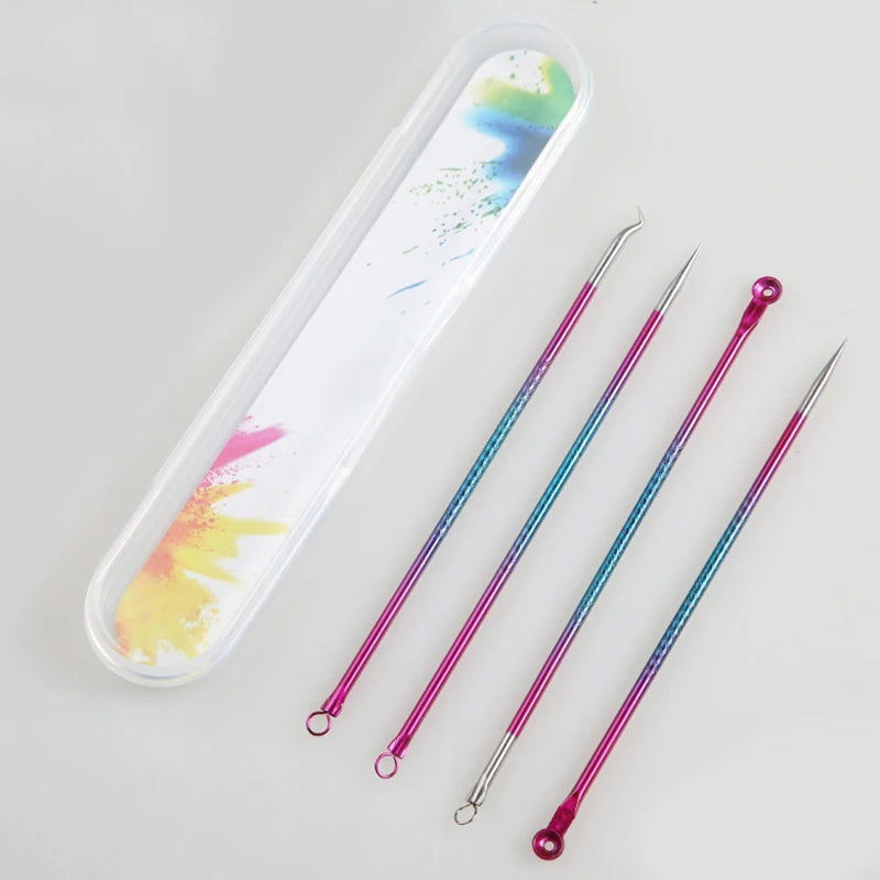4-Piece Stainless Steel Acne & Blackhead Extractor Set – Pore Cleanser Kit