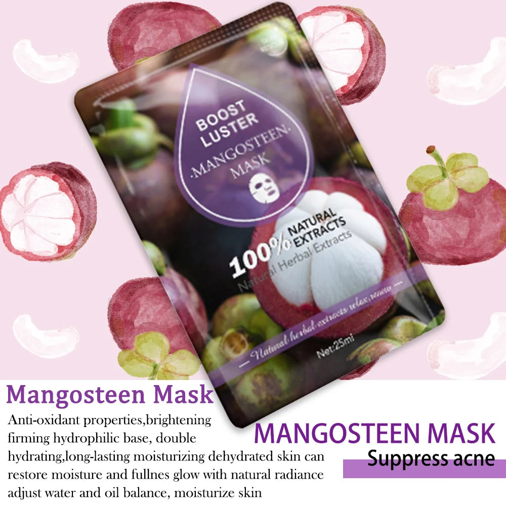 AILKE Brightening Hydrating Facial Mask – Vitamin C, Hyaluronic Acid & Collagen | Anti-Aging 10pcs