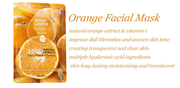 AILKE Brightening Hydrating Facial Mask – Vitamin C, Hyaluronic Acid & Collagen | Anti-Aging 10pcs