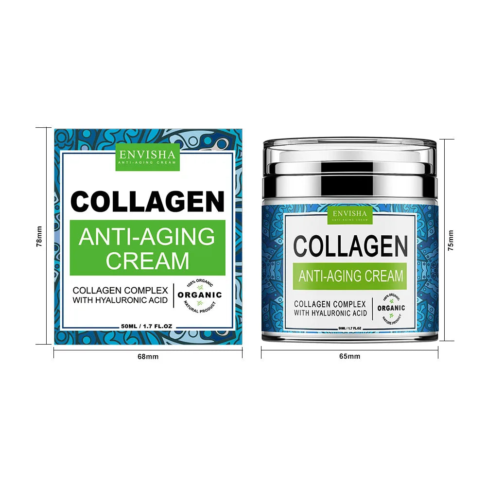 ENVISHA Anti-Aging Face Cream – Collagen, Hyaluronic Acid & Vitamin C Moisturizer (50ml)