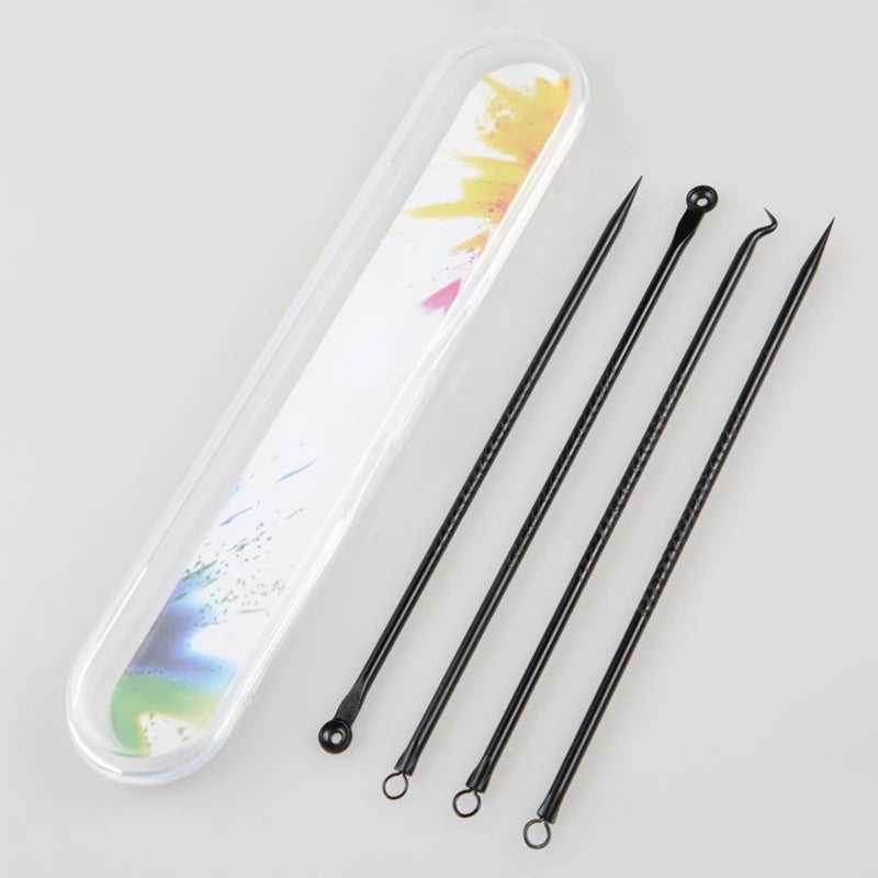 4-Piece Stainless Steel Acne & Blackhead Extractor Set – Pore Cleanser Kit