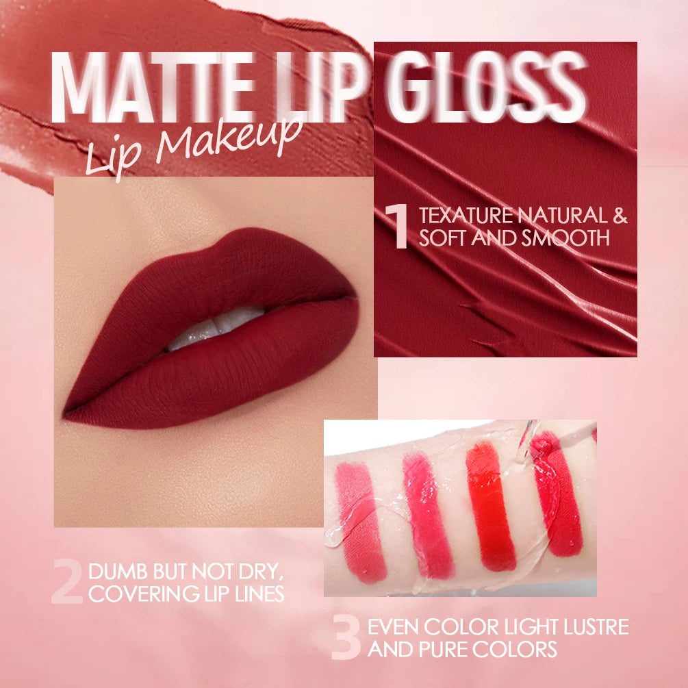 Velvet Matte Nude Lip Gloss - Waterproof Long-Lasting Lipstick