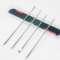 4-Piece Stainless Steel Acne & Blackhead Extractor Set – Pore Cleanser Kit