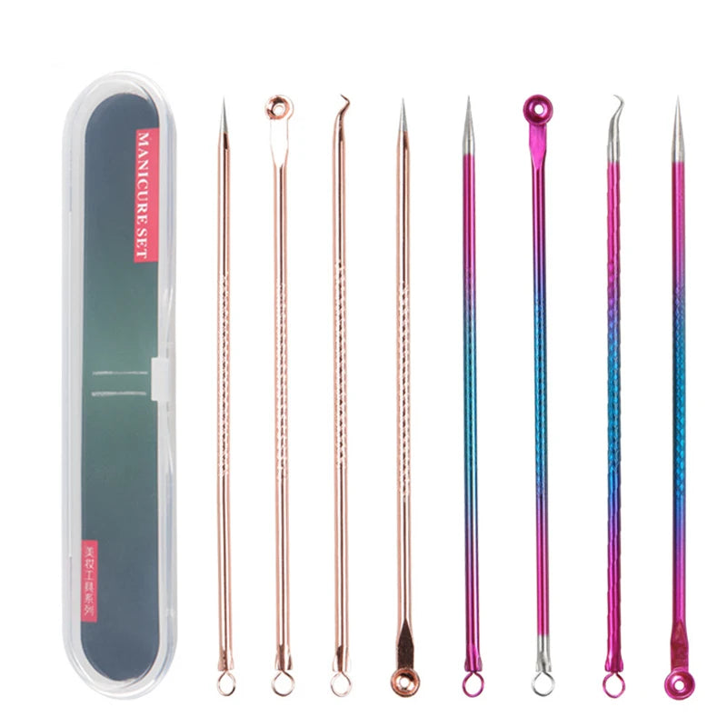 4-Piece Stainless Steel Acne & Blackhead Extractor Set – Pore Cleanser Kit