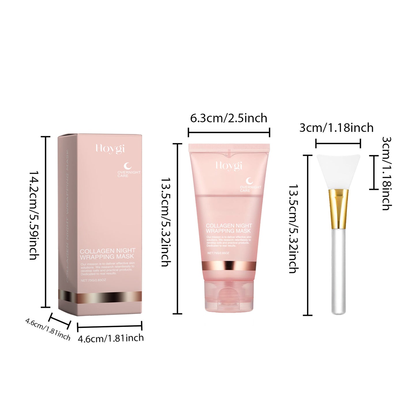 EELHOE Collagen Overnight Peel-Off Face Mask Set – Anti-Aging, Firming & Deep Hydration Night Mask with Applicator Brush (75ml)