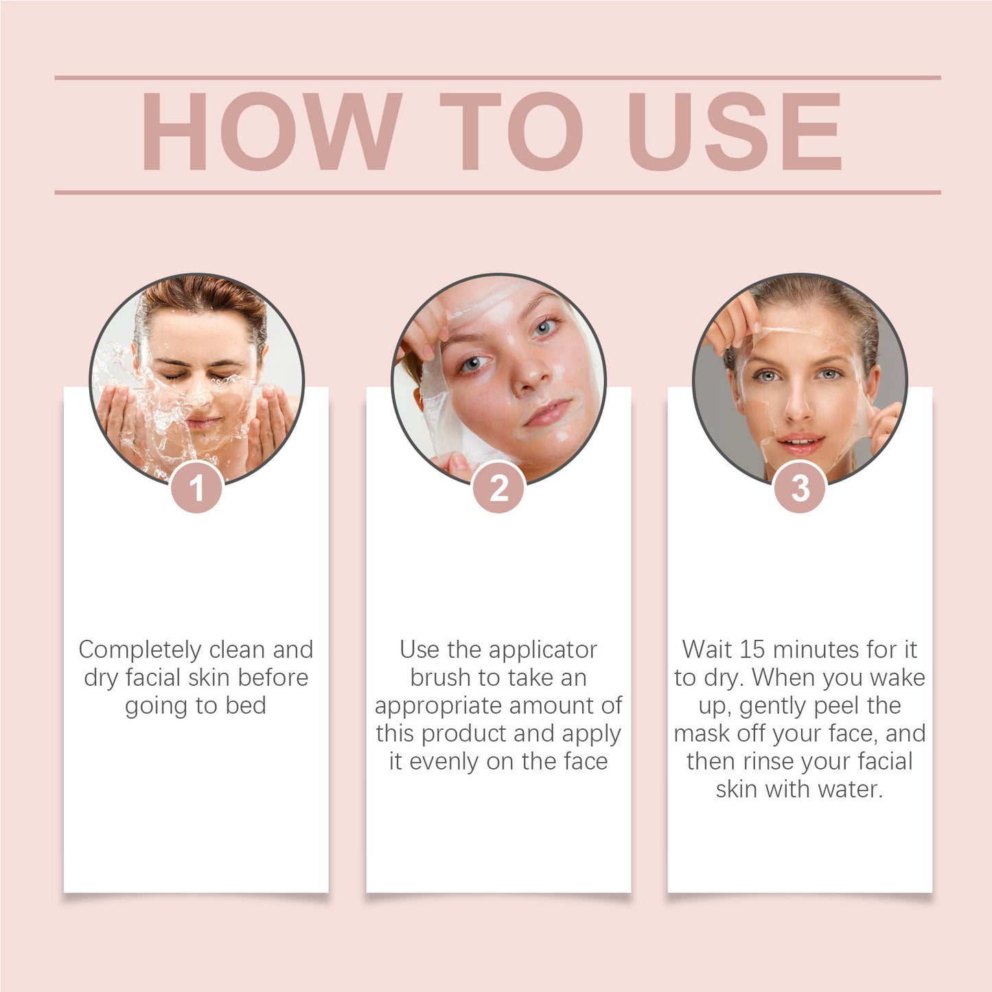 EELHOE Collagen Overnight Peel-Off Face Mask Set – Anti-Aging, Firming & Deep Hydration Night Mask with Applicator Brush (75ml)