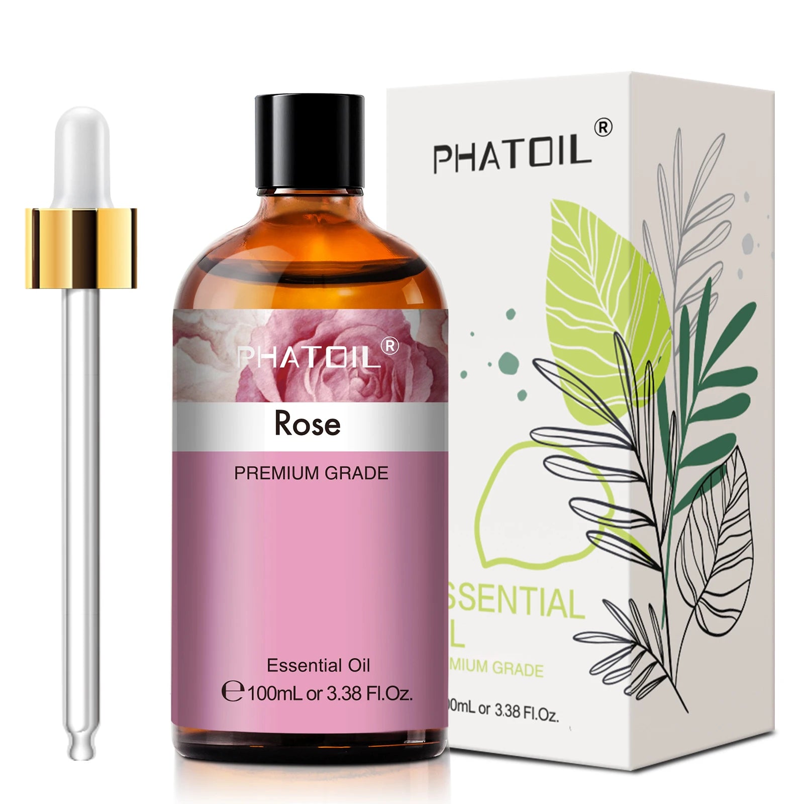 PHATOIL 100ml Eucalyptus Essential Oil For Skin Lavender Vanilla Jasmine Lemon Bergamot Aroma Oil for Aromatherapy Candle Making