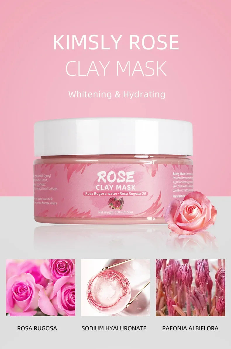 LAIKOU Clay Mud Face Mask – Moisturizing, Blackhead Removal & Brightening Washable Mask for Women (100ml) – Green Tea, Turmeric, Rose, Avocado & Sea Silt