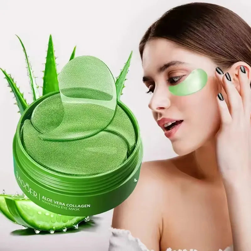 SADOER Aloe Vera & Collagen Under-Eye Masks – Anti-Wrinkle & Dark Circle Patches, 60 Pieces