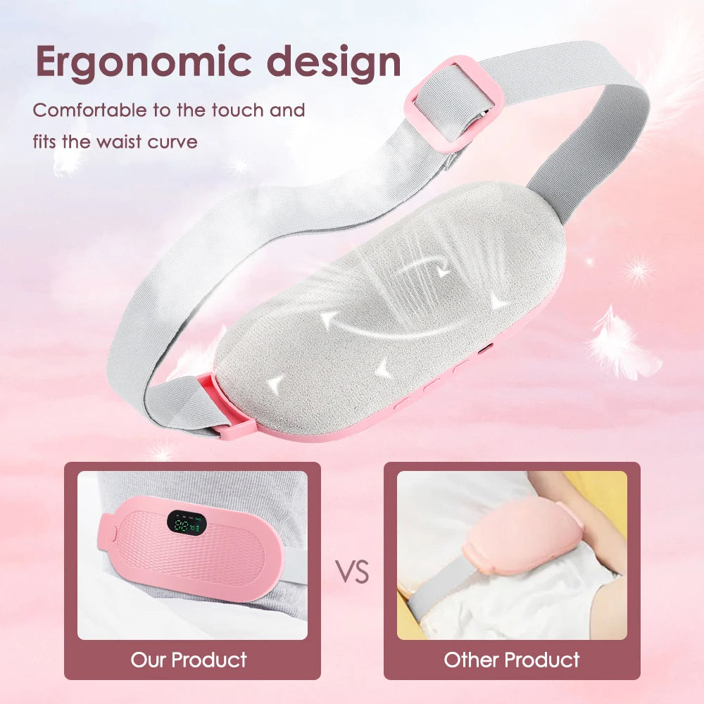 Menstrual Heating Pad & Abdominal Massager Belt – Wireless Cramp Relief with 4 Heat Levels