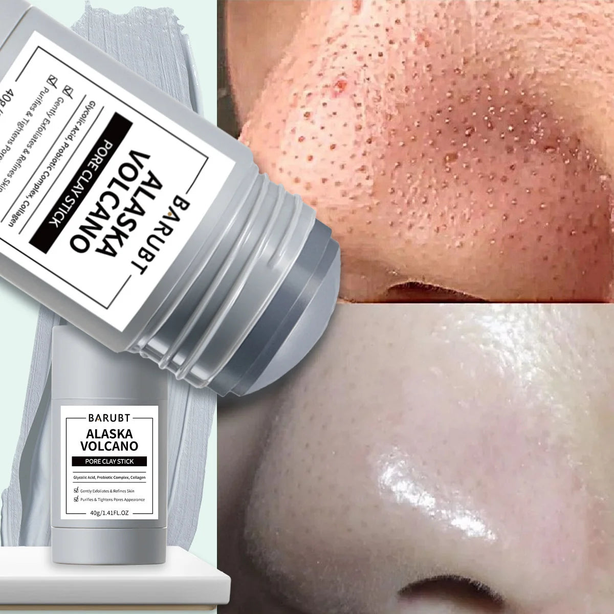 Jaysuing Cleansing Mask Stick – Mugwort, Alaska Volcano & More | Pore Minimizer & Acne Treatment 40g