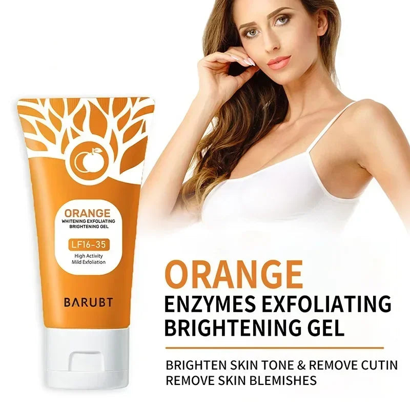 LUXURYTO Orange Exfoliating Gel – Gentle Face & Body Scrub for Dead Skin Removal & Oil Control (50ml)