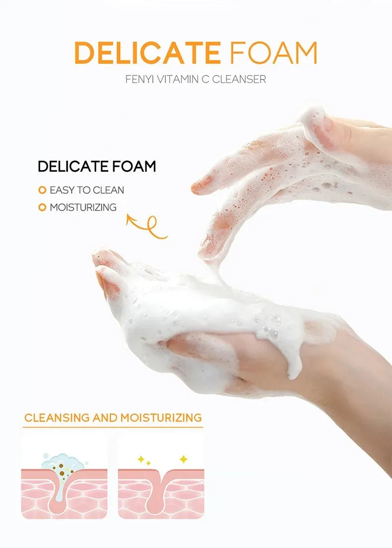 REAROYA Vitamin C Facial Cleanser – Deep Cleansing, Brightening & Moisturizing Face Wash (50g)