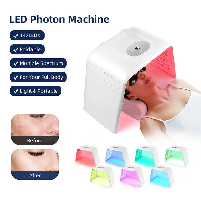 7-Color LED Light Therapy Face & Body Lamp – Foldable Skin Rejuvenation Device