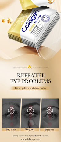SADOER Crystal Collagen Eye Masks — 10 Pairs Anti Dark Circles, Puffiness & Moisturizing Eye Patches