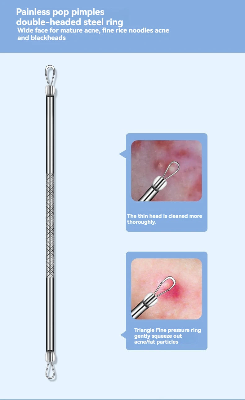 11-Piece Blackhead & Ingrown Hair Removal Tool Set – Acne Needles, Pore Cleaner & Tweezers Kit