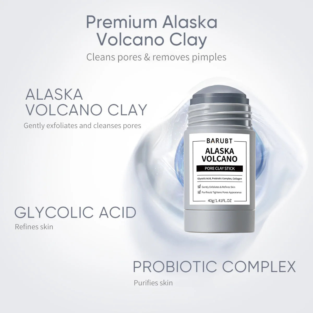 Jaysuing Cleansing Mask Stick – Mugwort, Alaska Volcano & More | Pore Minimizer & Acne Treatment 40g