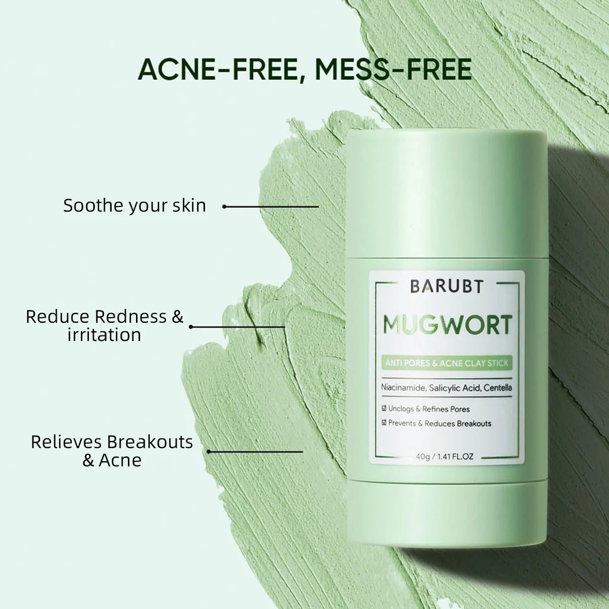 Jaysuing Cleansing Mask Stick – Mugwort, Alaska Volcano & More | Pore Minimizer & Acne Treatment 40g