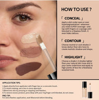 YIYUEQIANLI Multi-Use Sculpting Concealer | Full Coverage, Contour, Highlight & Retouch