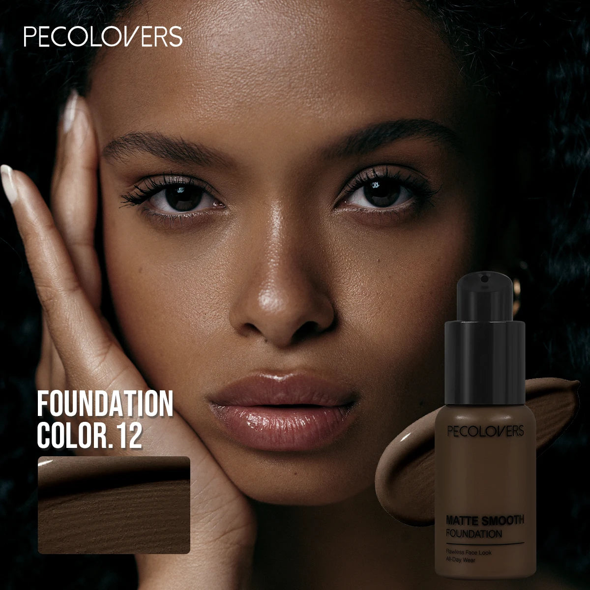 Pecolovers High Coverage Foundation – Waterproof, Sweatproof & Long-Lasting Cream Formula, 12 Shades