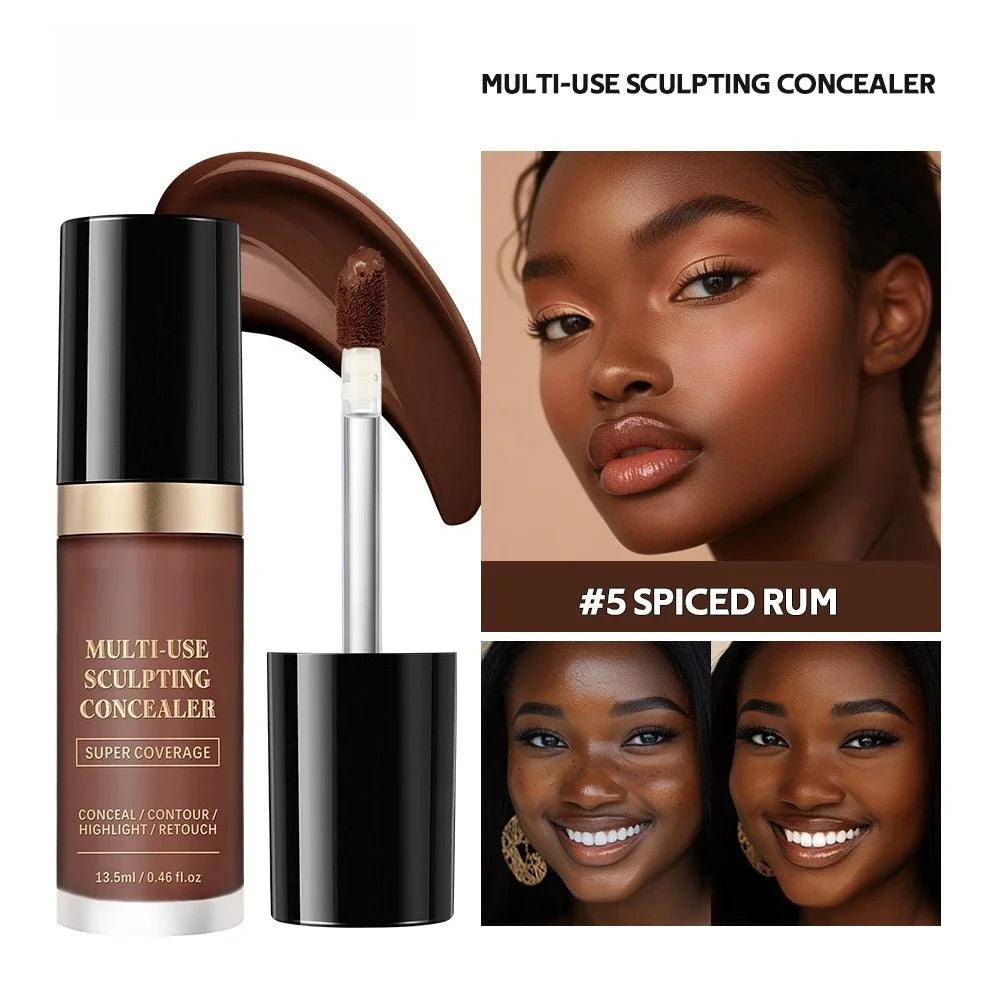 YIYUEQIANLI Multi-Use Sculpting Concealer | Full Coverage, Contour, Highlight & Retouch