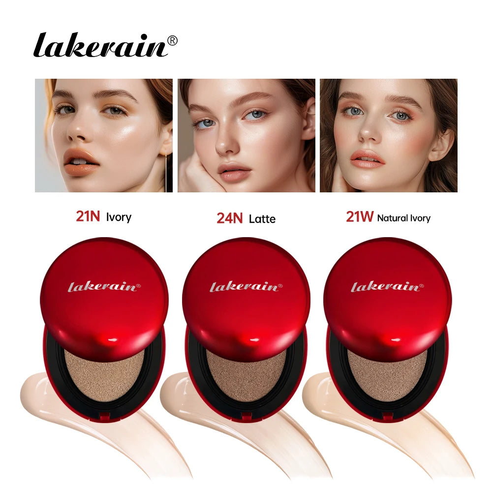 Lakerain Super Fit Cushion Foundation | SPF Sunscreen, Waterproof, 72-Hour Longwear | 9 Shades