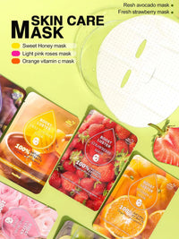 AILKE Brightening Hydrating Facial Mask – Vitamin C, Hyaluronic Acid & Collagen | Anti-Aging 10pcs