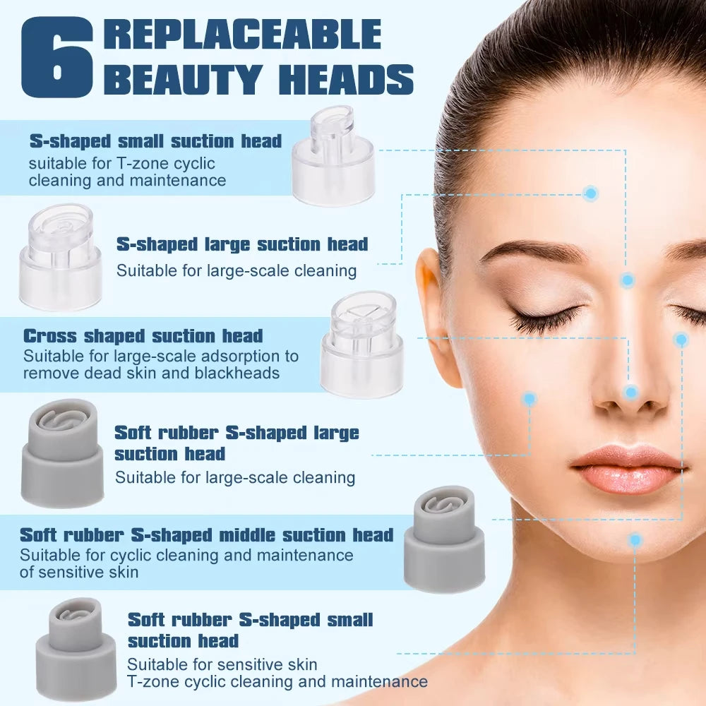 BXA Electric Blackhead Remover Pore Vacuum – Water Cycle Deep Cleansing | USB Rechargeable